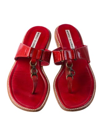 Manolo Blahnik Patent Leather Slides