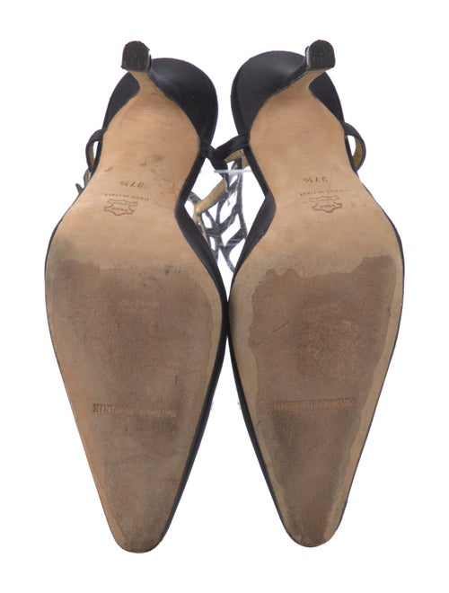 Manolo Blahnik Satin Cutout Accent Pumps