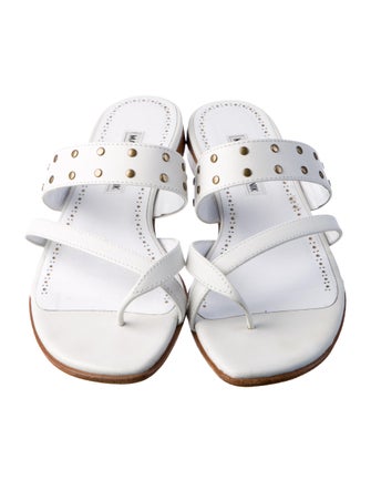 Manolo Blahnik Leather Slides