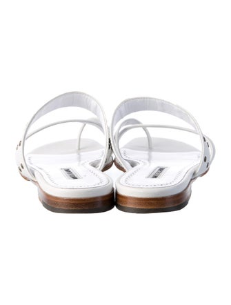 Manolo Blahnik Leather Slides