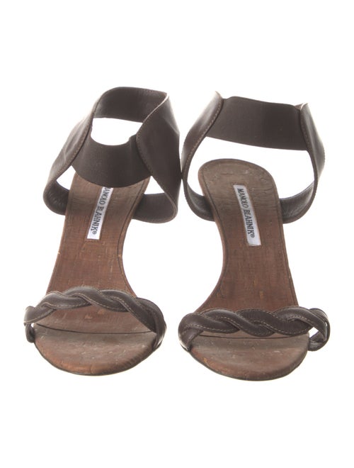 Manolo Blahnik Leather Braided Accents Sandals