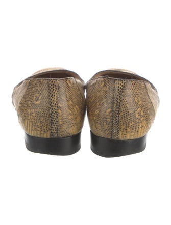 Manolo Blahnik Leather Animal Print Flats