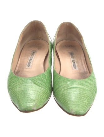 Manolo Blahnik Crocodile Animal Print Ballet Flats