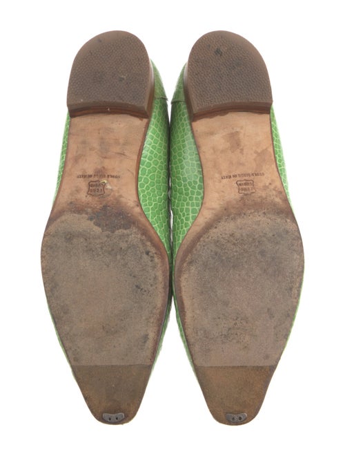 Manolo Blahnik Crocodile Animal Print Ballet Flats