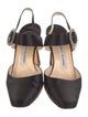 Manolo Blahnik Satin Crystal Embellishments Slingback Pumps