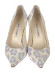 Manolo Blahnik Canvas Animal Print Pumps