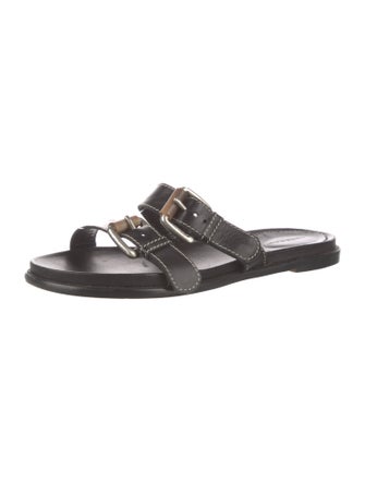 Manolo Blahnik Leather Slides