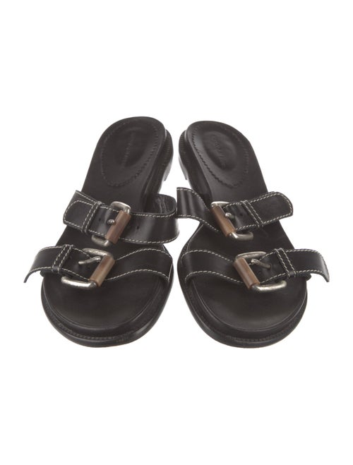 Manolo Blahnik Leather Slides