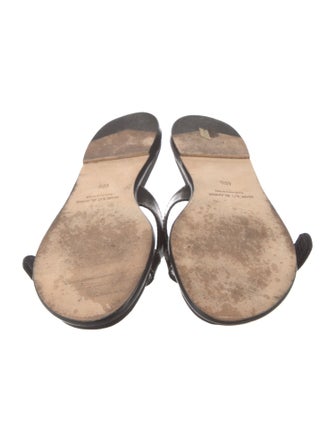 Manolo Blahnik Leather Slides