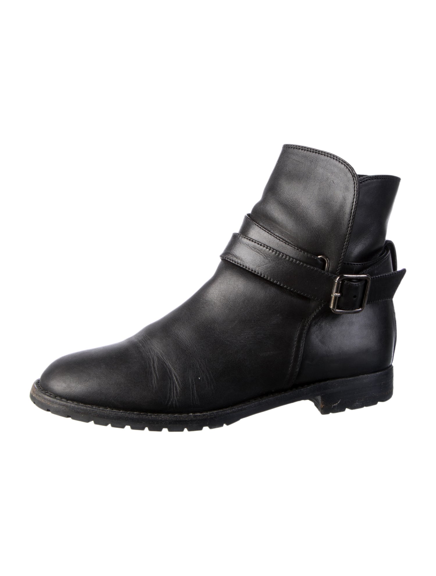 Manolo Blahnik Leather Moto Boots