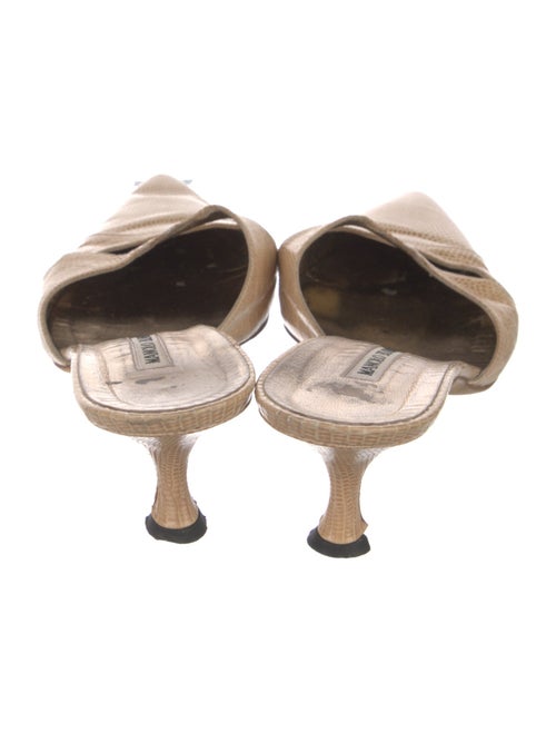 Manolo Blahnik Snakeskin Mules