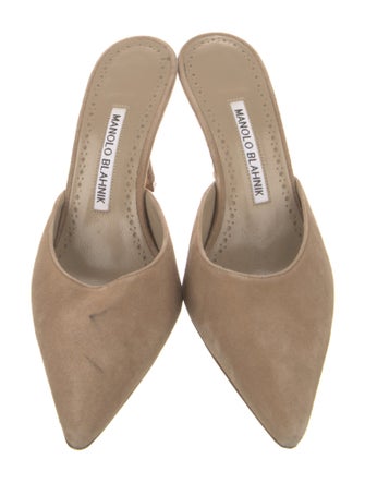 Manolo Blahnik Suede Slides