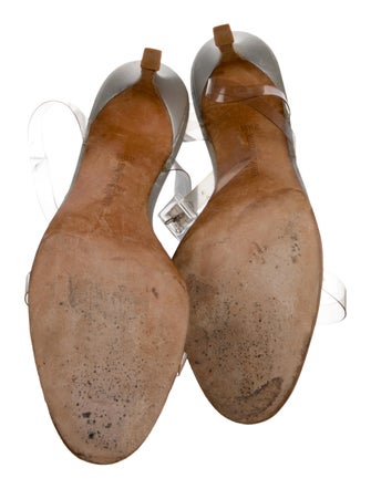 Manolo Blahnik PVC Leather Trim Embellishment Sandals