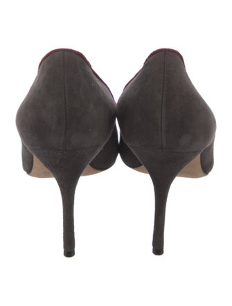 Manolo Blahnik Suede Floral Print Pumps