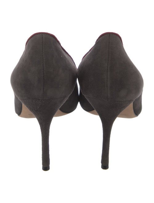 Manolo Blahnik Suede Floral Print Pumps