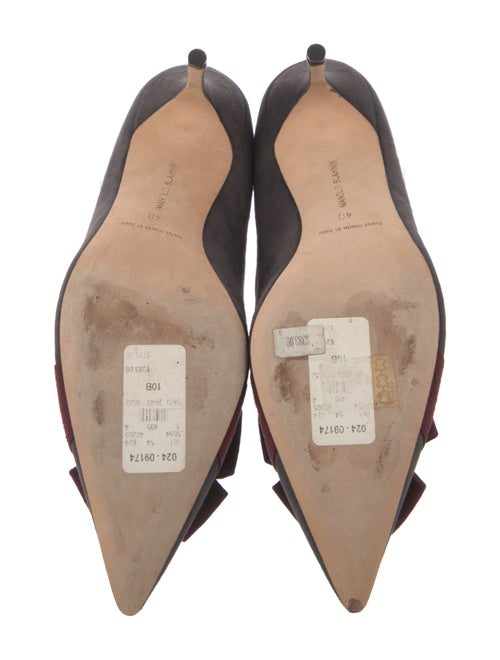 Manolo Blahnik Suede Floral Print Pumps