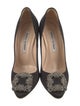 Manolo Blahnik Satin Crystal Embellishments Pumps
