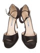 Manolo Blahnik Sanghalblack Satin D'Orsay Pumps