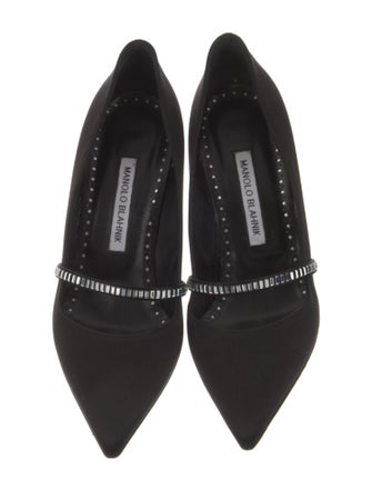 Manolo Blahnik Satin Printed Pumps