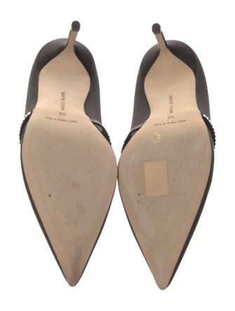 Manolo Blahnik Satin Printed Pumps