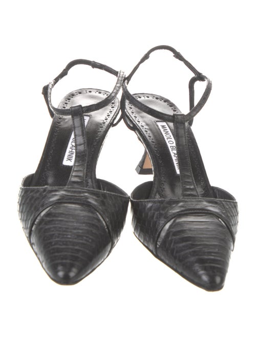 Manolo Blahnik Leather T-Strap Pumps