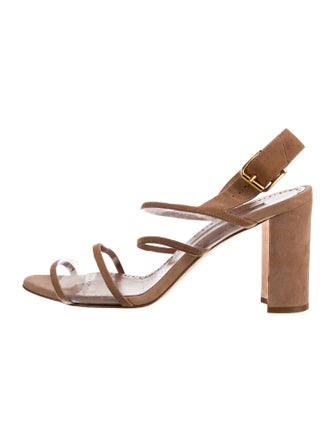 Manolo Blahnik Suede Slingback Sandals