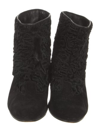 Manolo Blahnik Suede Lace-Up Boots