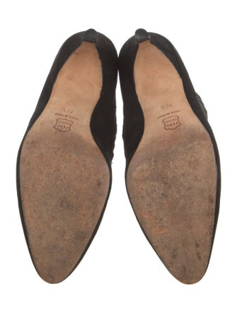 Manolo Blahnik Suede Lace-Up Boots