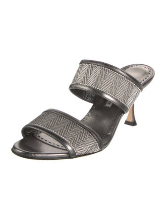 Manolo Blahnik Leather Slides