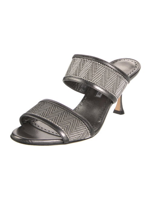 Manolo Blahnik Leather Slides