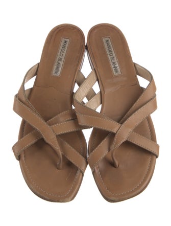 Manolo Blahnik Leather Slides