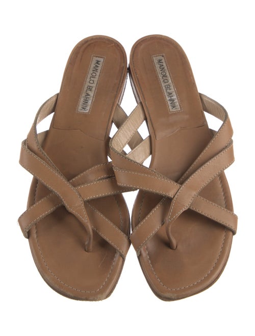 Manolo Blahnik Leather Slides