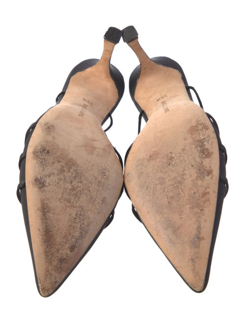 Manolo Blahnik Suede Crystal Embellishments Sandals