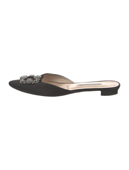 Manolo Blahnik Satin Crystal Embellishments Mules