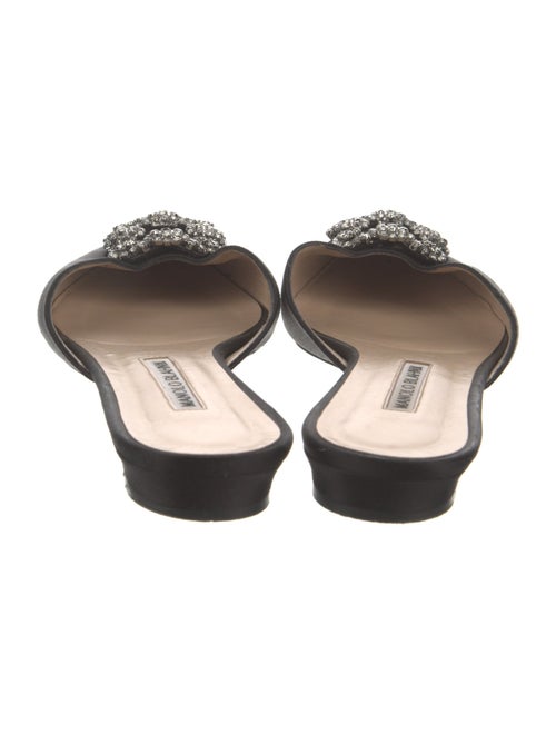 Manolo Blahnik Satin Crystal Embellishments Mules