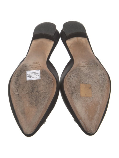 Manolo Blahnik Satin Crystal Embellishments Mules