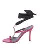 Manolo Blahnik Patent Leather Printed T-Strap Sandals