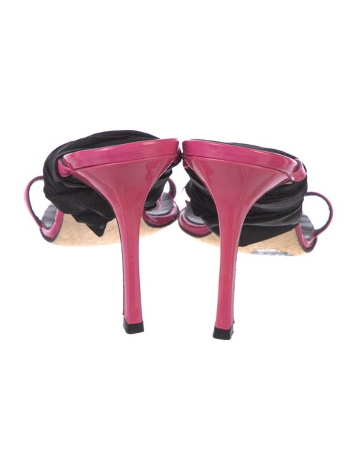 Manolo Blahnik Patent Leather Printed T-Strap Sandals