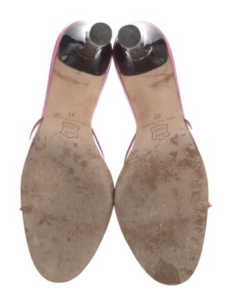 Manolo Blahnik PVC Leather Trim Embellishment Slides