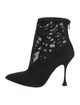 Manolo Blahnik Suede Mesh Accents Boots