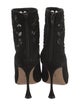 Manolo Blahnik Suede Mesh Accents Boots