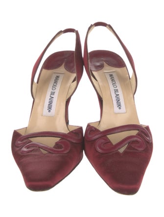 Manolo Blahnik Satin Slingback Pumps