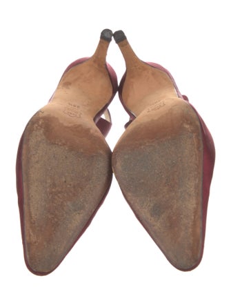 Manolo Blahnik Satin Slingback Pumps