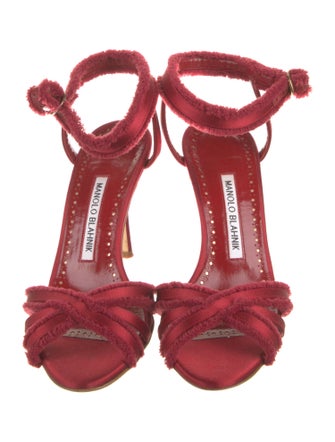 Manolo Blahnik Leather T-Strap Sandals