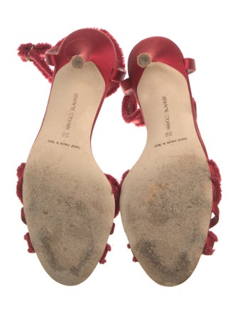 Manolo Blahnik Leather T-Strap Sandals