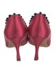Manolo Blahnik Satin Pom-Pom Embellishments Pumps