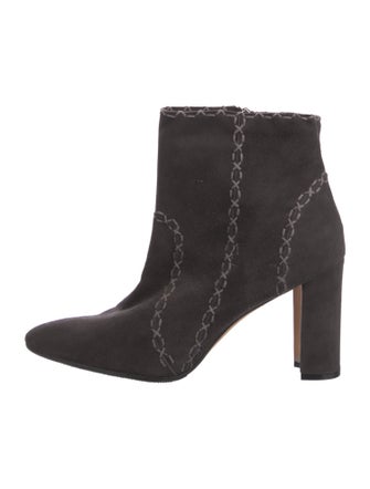 Manolo Blahnik Suede Printed Boots