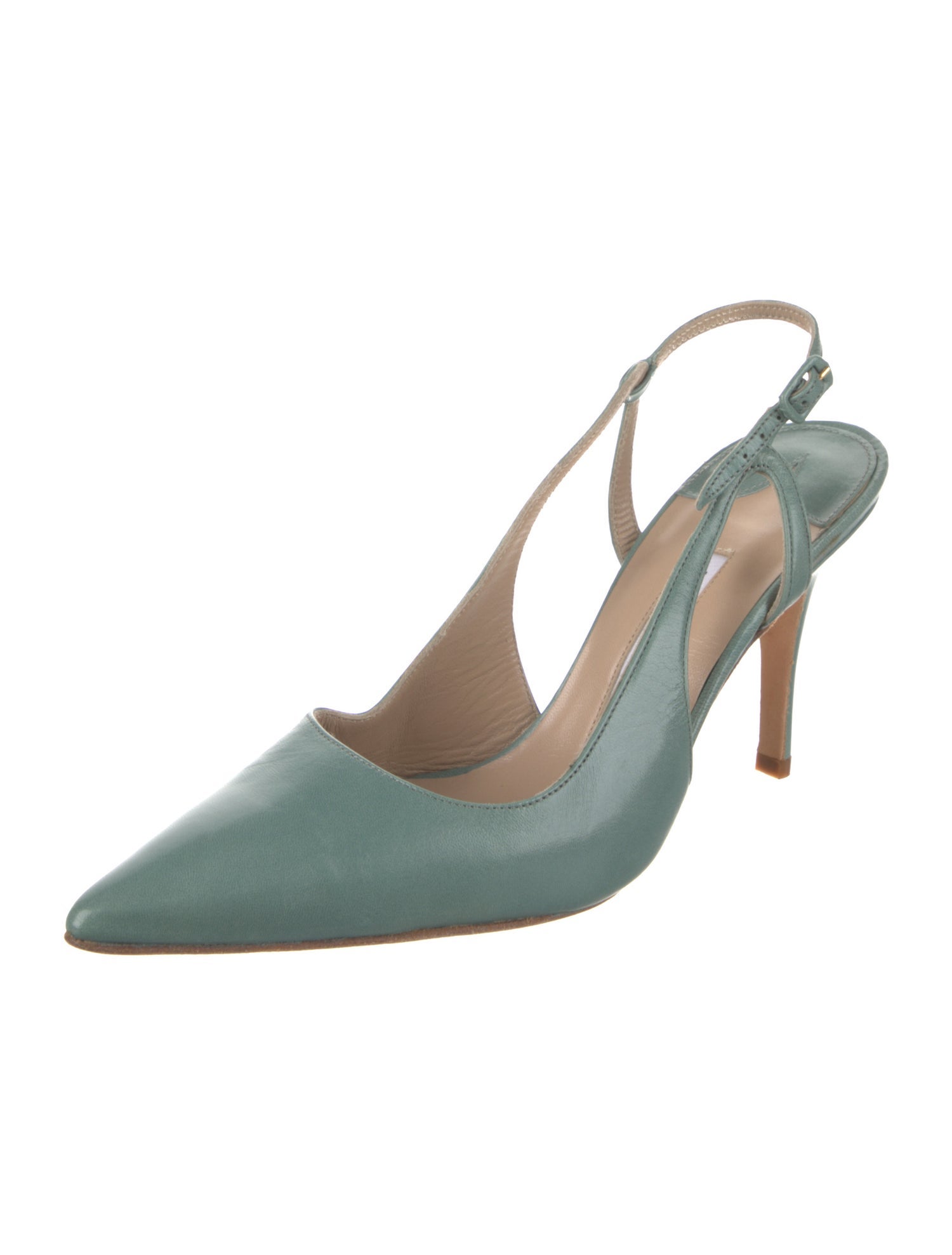 Manolo Blahnik Leather Slingback Pumps