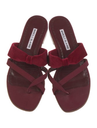 Manolo Blahnik Velvet Slides