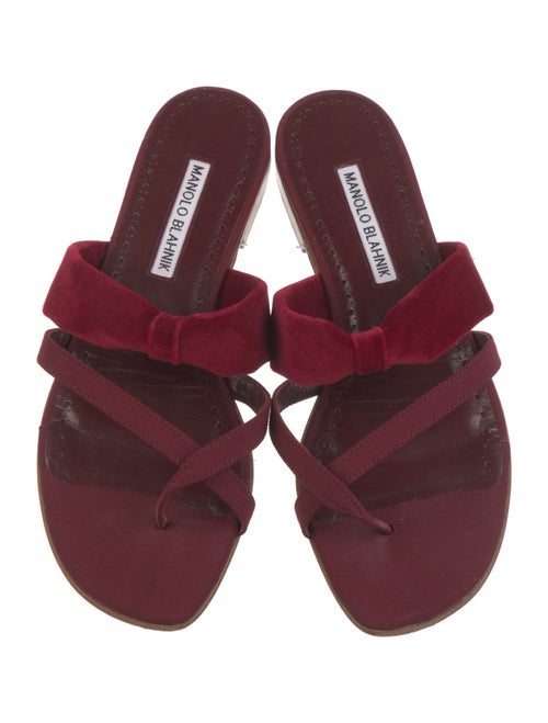 Manolo Blahnik Velvet Slides